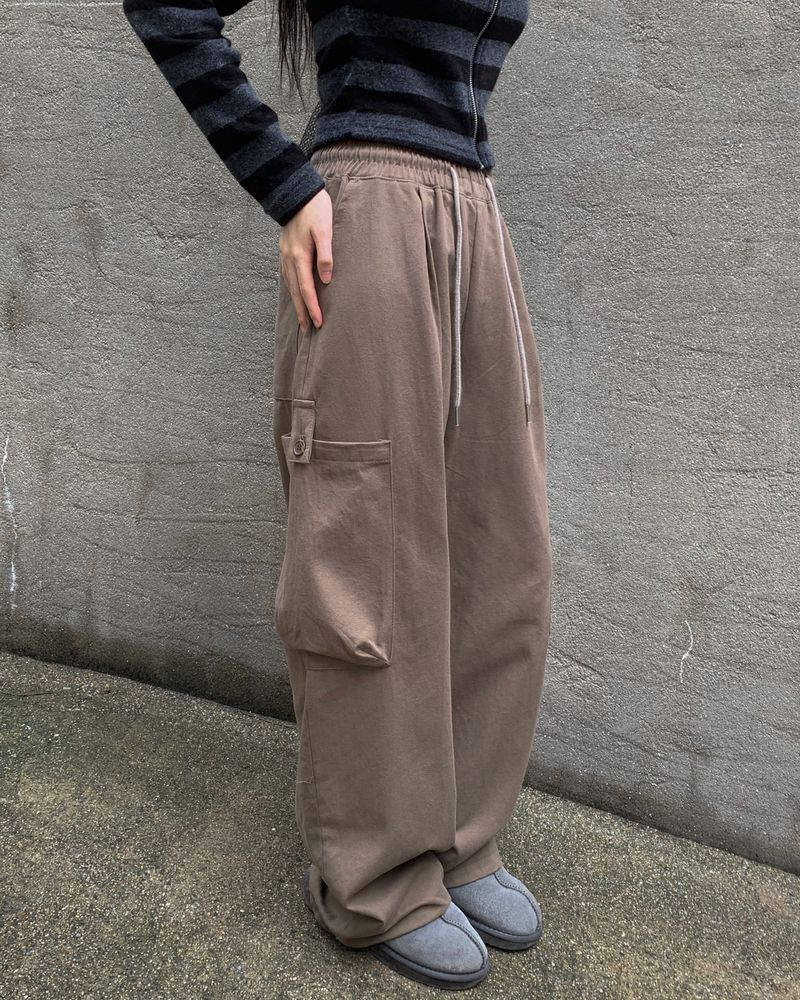 (Unisex) Snap cargo pants
