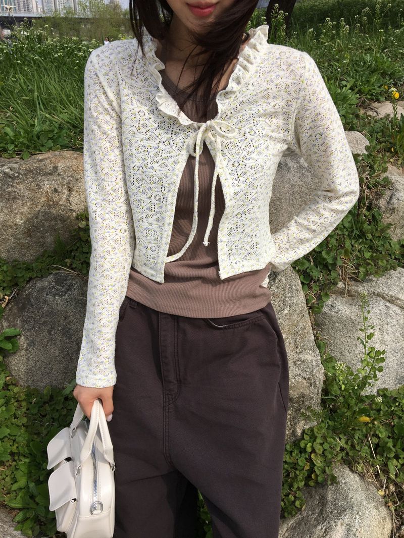 Crochet Frill Cardigan (2color)
