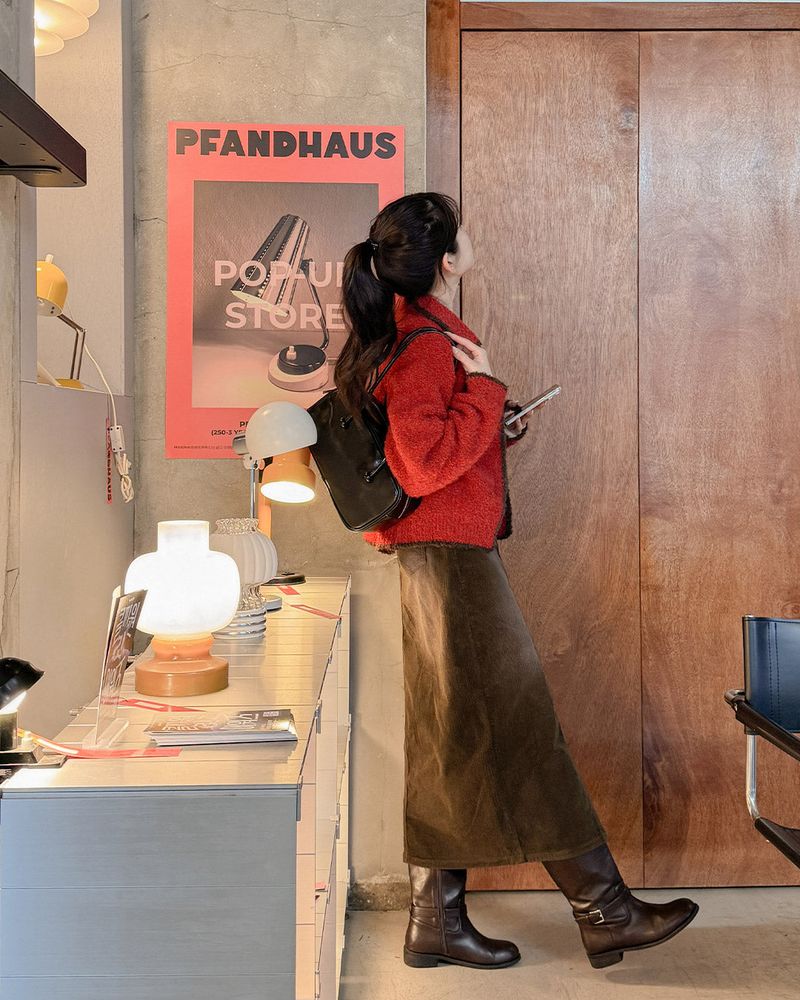 Corduroy long skirt