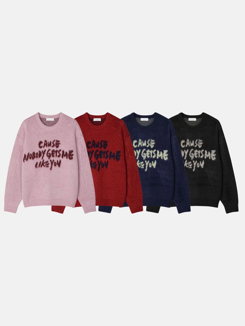 Curse Lettering Round Brush Knit