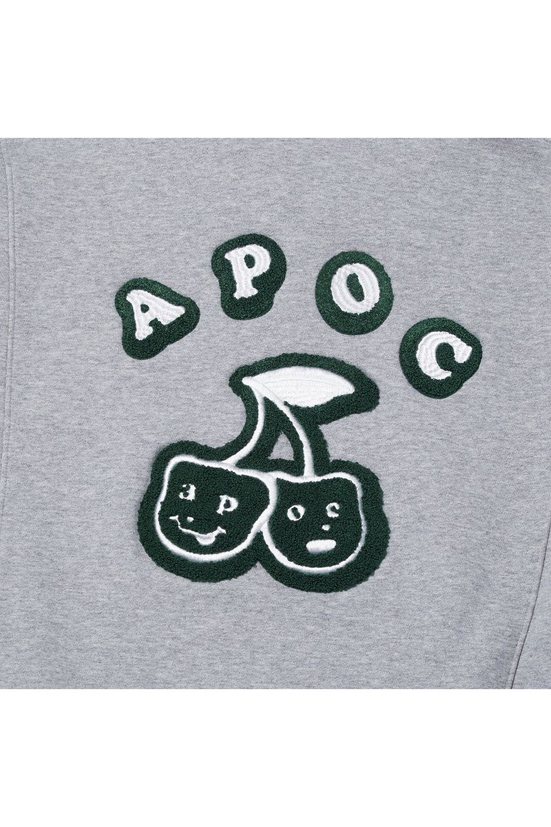 Cherry Bear Half Zipup Crewneck_Grey