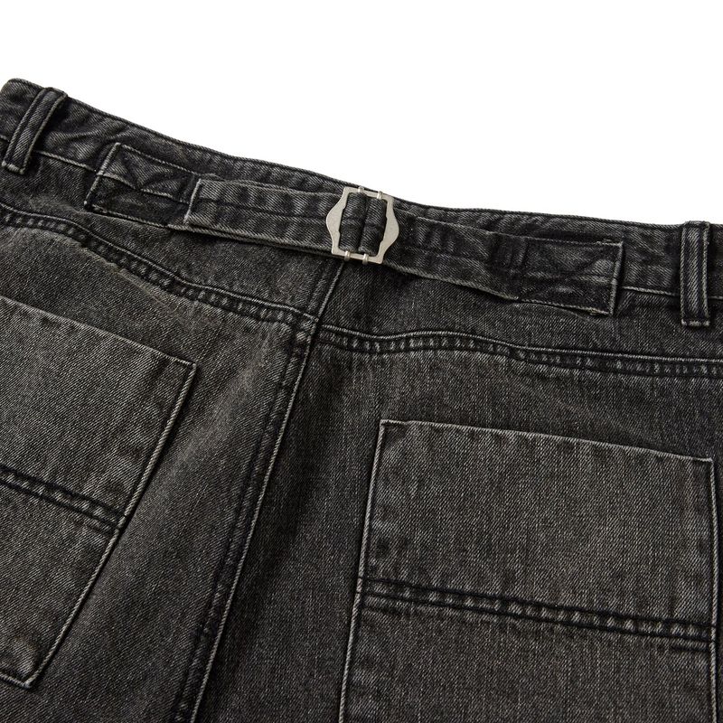 Vintage emblem denim pants / Black