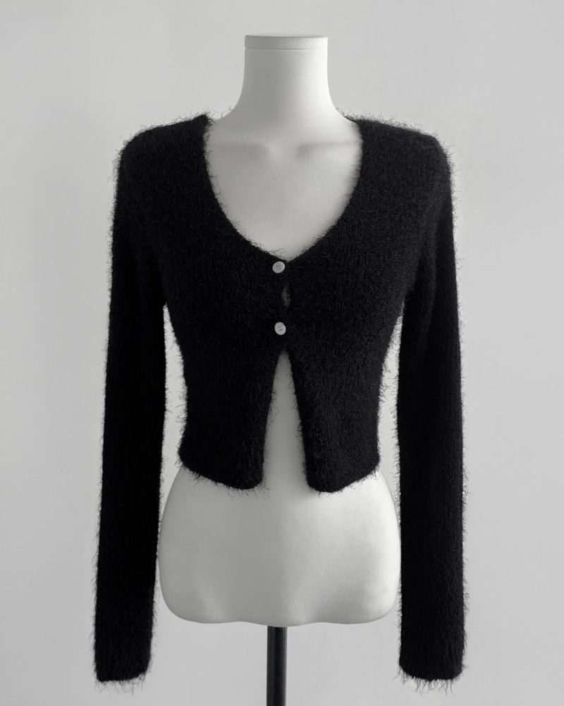 sophia angora crop two-button CD
