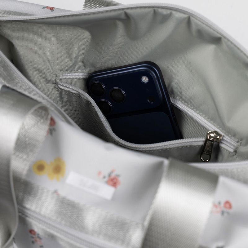 Floral Monogram Cylinder Bag Cool-Gray