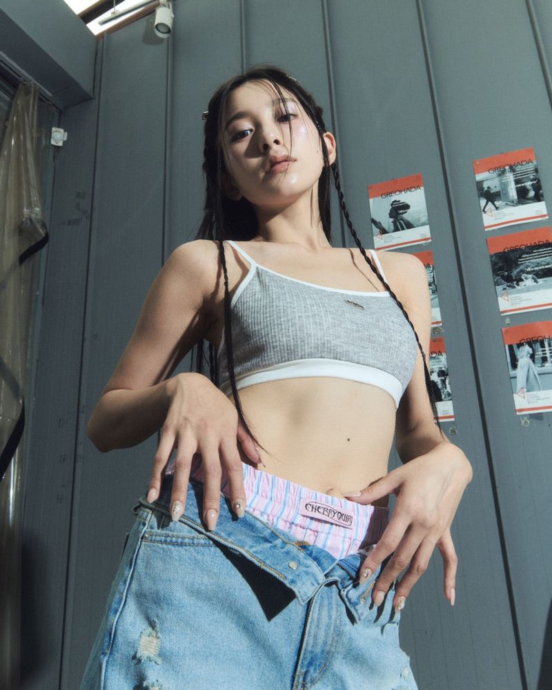 basic bra top - light grey