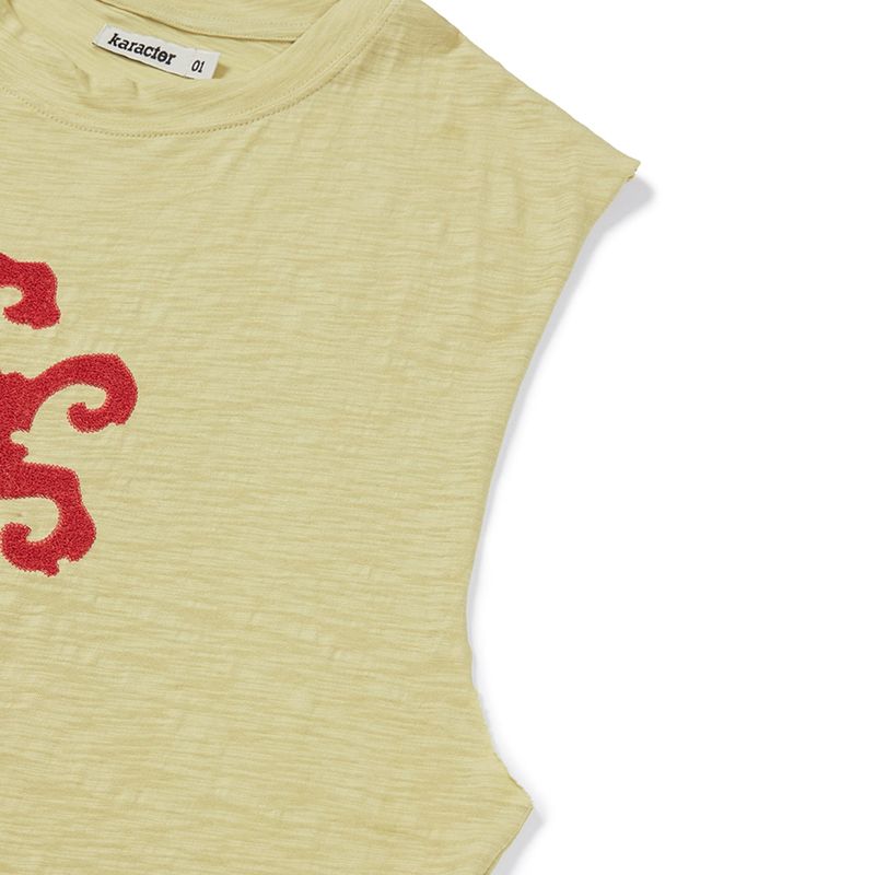 Helio sleeveless top / Straw yellow