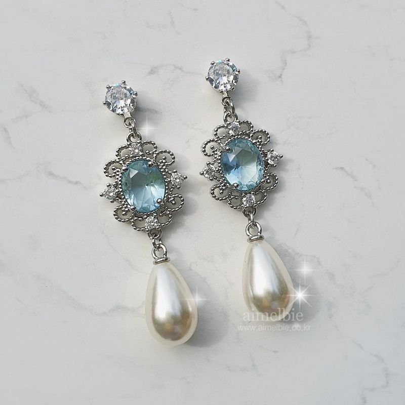 Aqua Jewel Princess Earring - Simple Version (ITZY Yeji Earring)