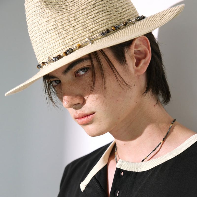 2way vintage stone cross panama hat