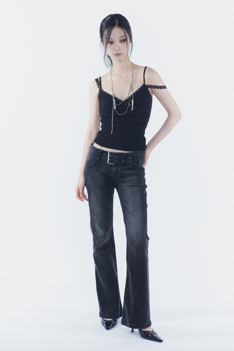 VERA LACE TOP black
