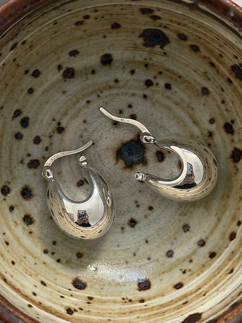 [925silver] Volume pouch earring
