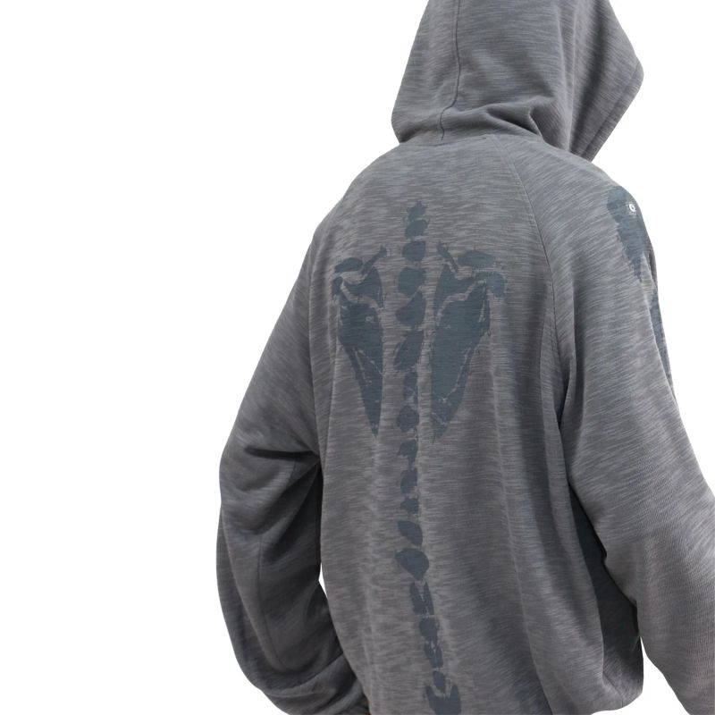 RELABEL('BONE) Skeleton-mapped texture, front and back skeleton print, loose and warm, casual hooded sweater