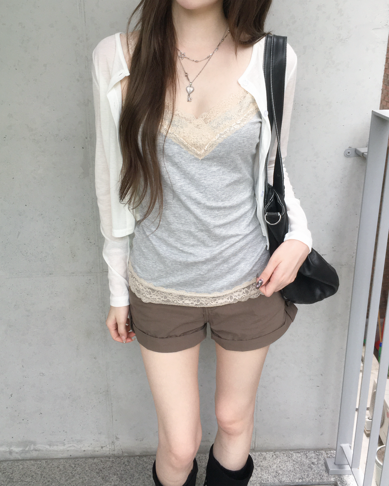Cotton roll up shorts