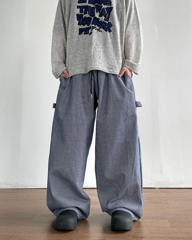 Twin Stripe Curved Pants