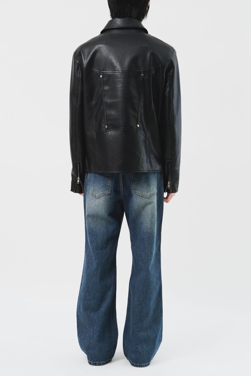 Star Stud Leather Jacket (2color)