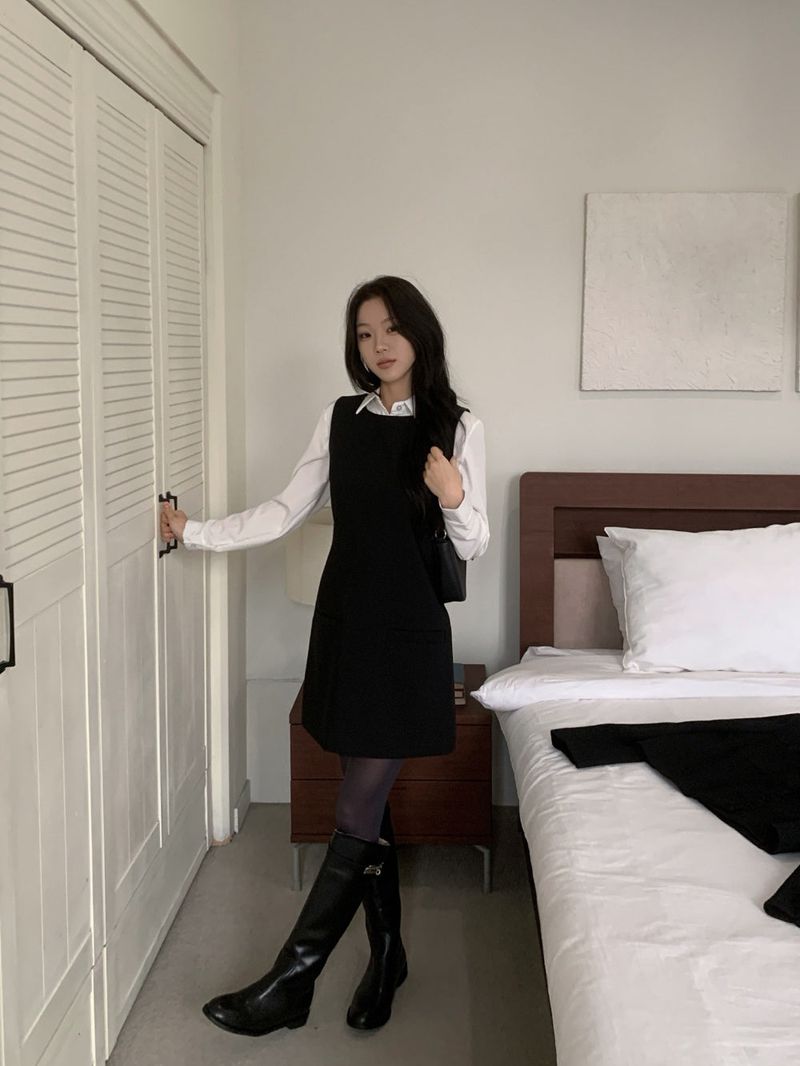 Soft Palette Panel-Cut Collar Shirt Blouse