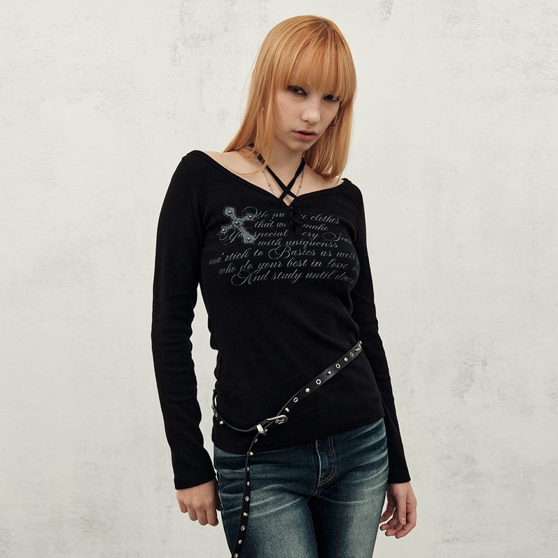 MIDNIGHT MOVE（ミッドナイトムーブ）の「cr starp t (black)（Tops）」