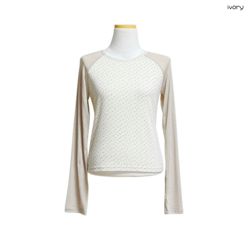 (3color) Ditsy Flower Raglan Long Sleeve Tee