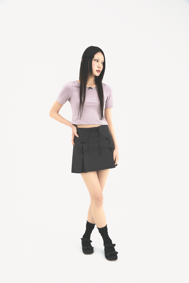 Ribbon pleats skirt