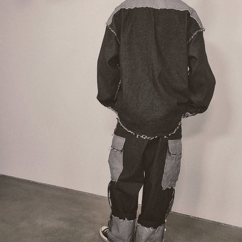 grunge denim shirt_black