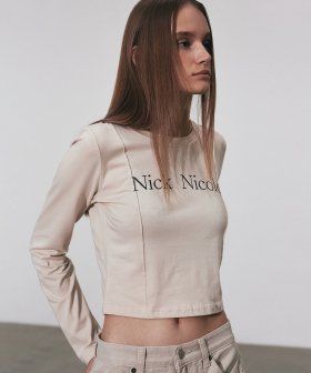 NICOLE PINTUCK LS CROP TOP_CHARCOAL