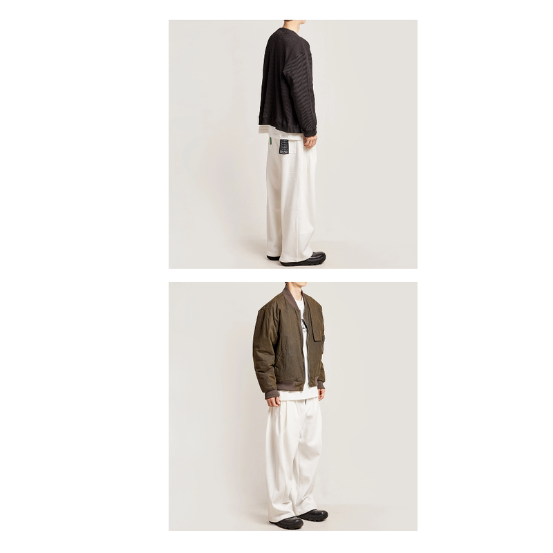 WIDE FIT TWO-TUCK PLEATS SWEAT PANTS_WHITE