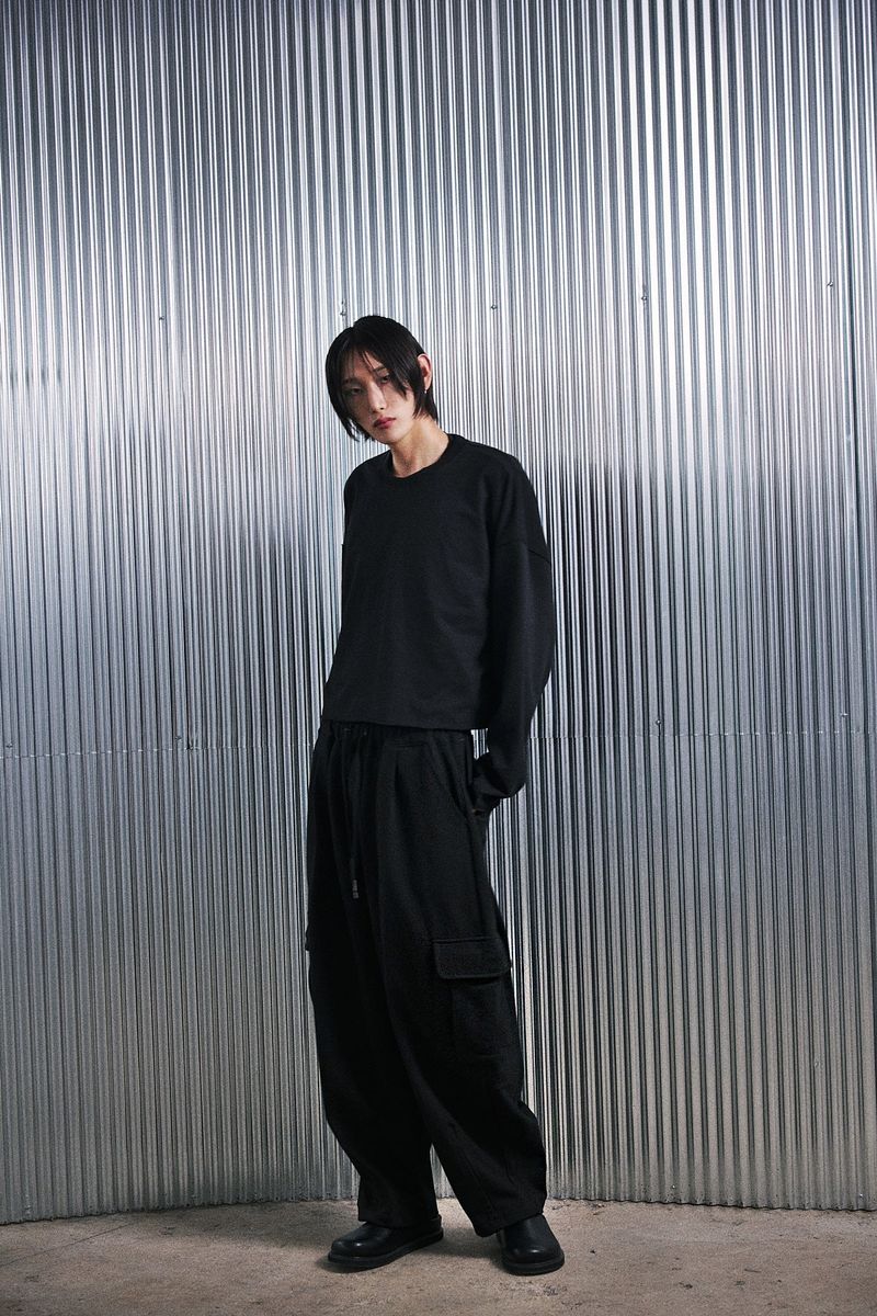 H-T CARGO BALLOON SWEAT PANTS (Black)