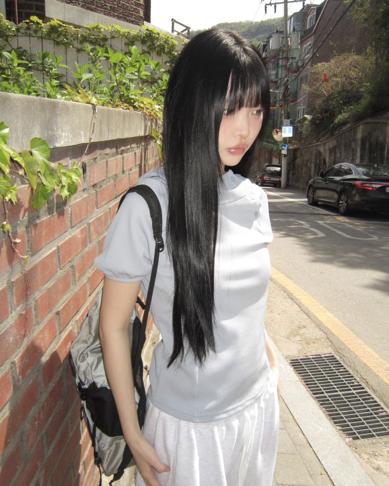 Tern High-Neck Hood Button T-Shirt