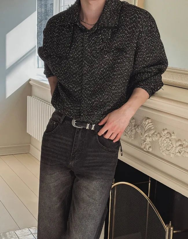 Ronent Tweed Wool Shirt Jacket