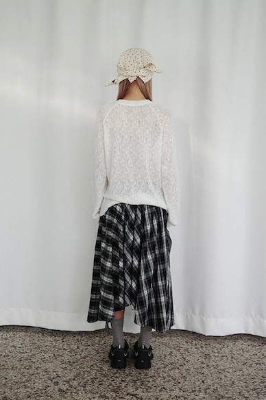 Check Tie Skirt (black)