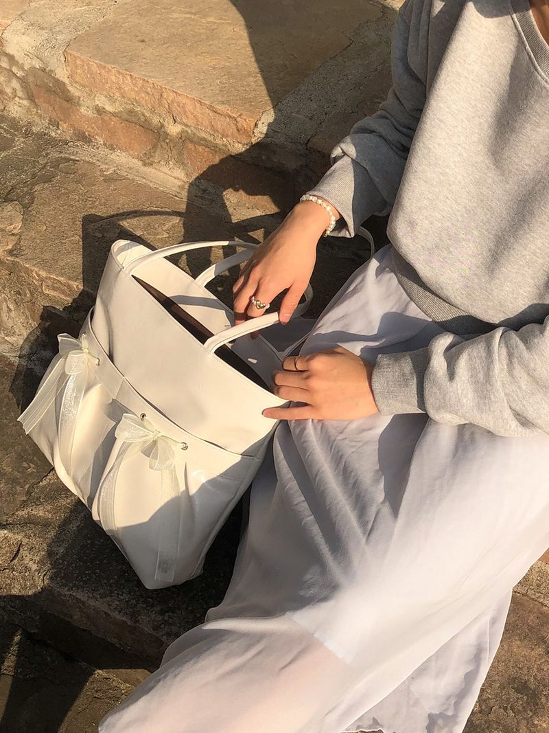 Easy ribbon bag_ivory