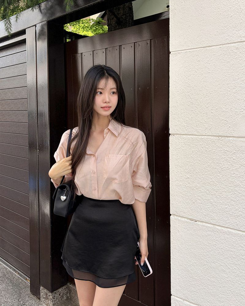 Melji satin mini skirt