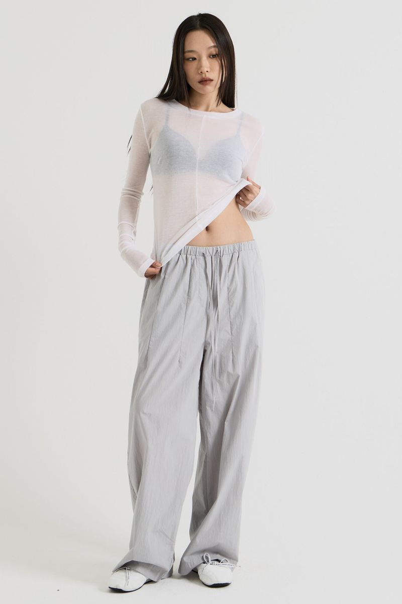 French Wool Tencel Long Sleeve, White