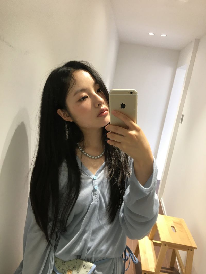 Black pearl necklace (1color)