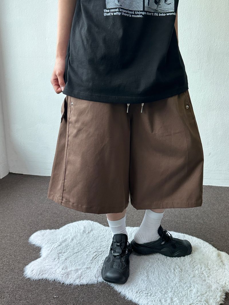 Jien Side Snap Cotton Bermuda Shorts 5color