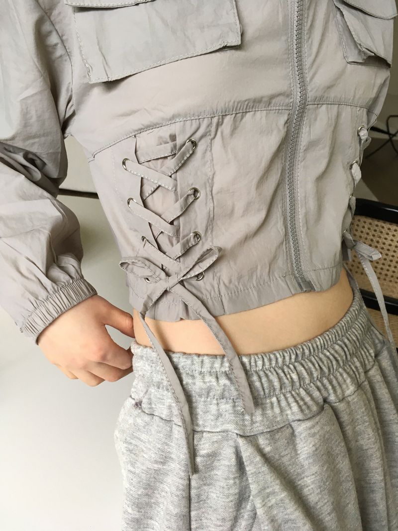 Cult Nylon Strap Corset Cropped Windbreaker