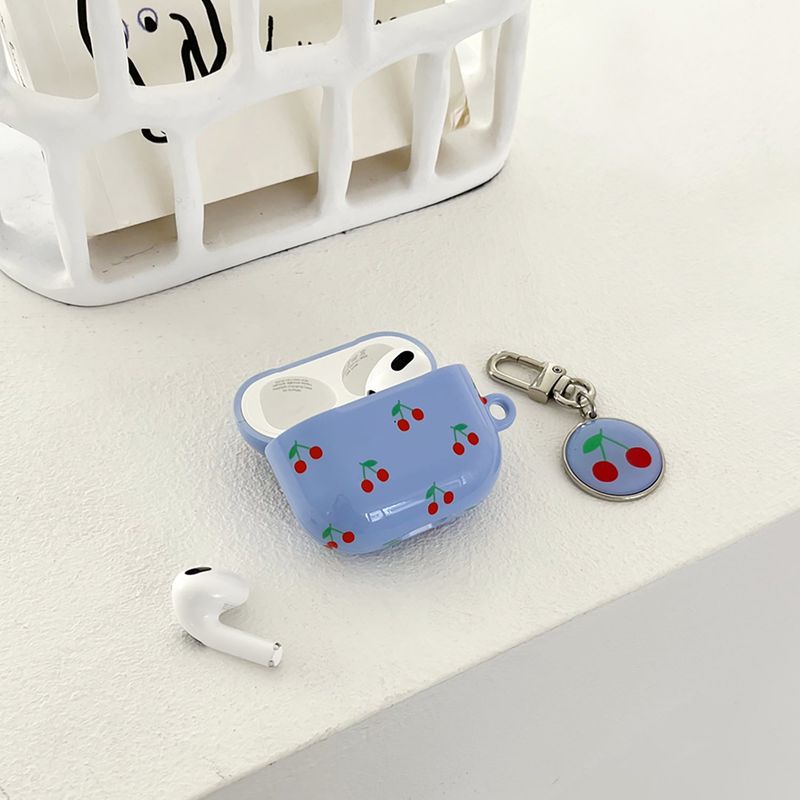 cherry glossy airpods case(conflower blue)