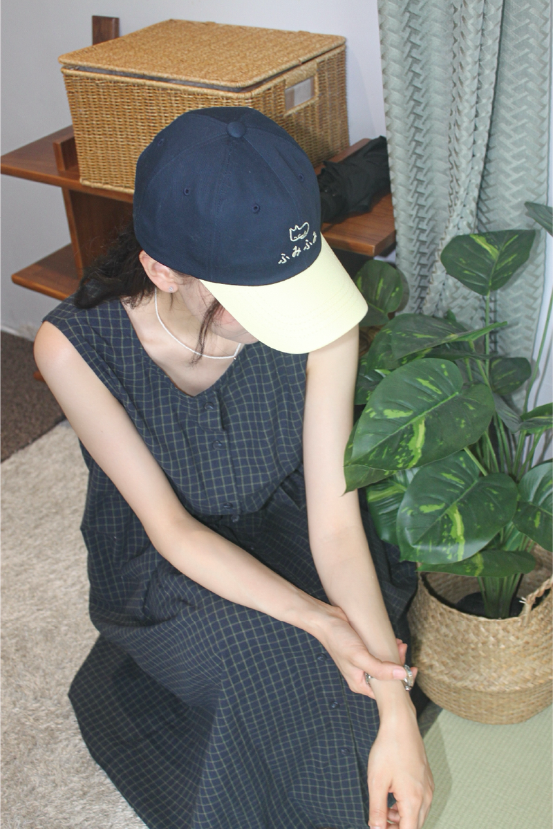 ふみふみTWO TONE BALL CAP(navy/yellow)
