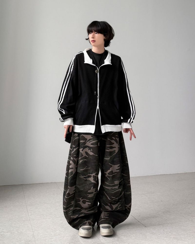 Keria Waffle Track Zip-up