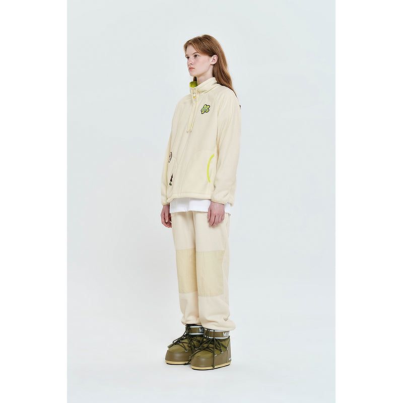 HALF ZIP UP FLEECE TOP [IVORY]