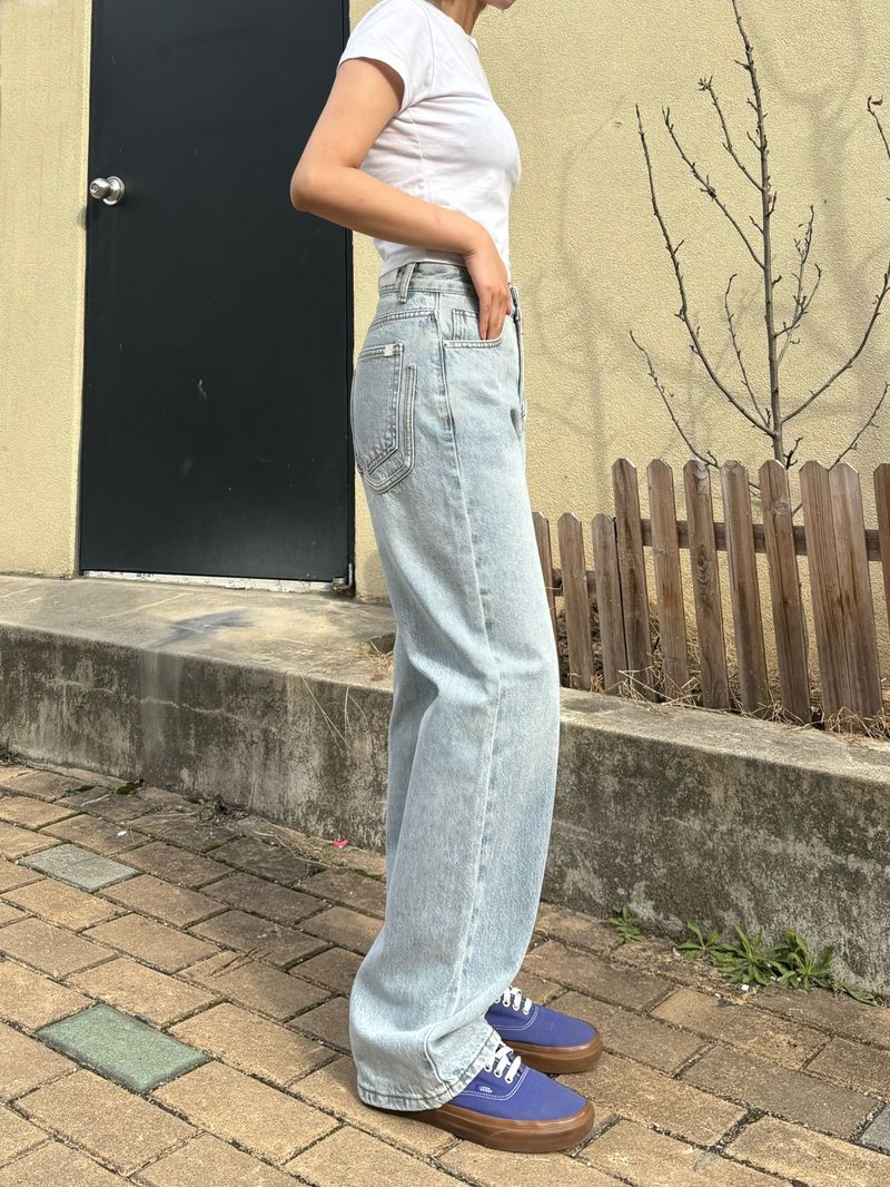 CLASSIC LOOK SEMI WIDE DENIM PANTS code 18101