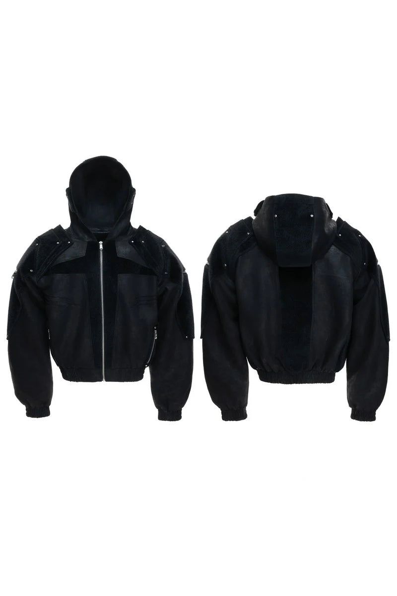Armor Patchwork Hooded Jacket