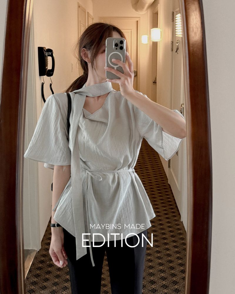 MADE. Reviz tie blouse