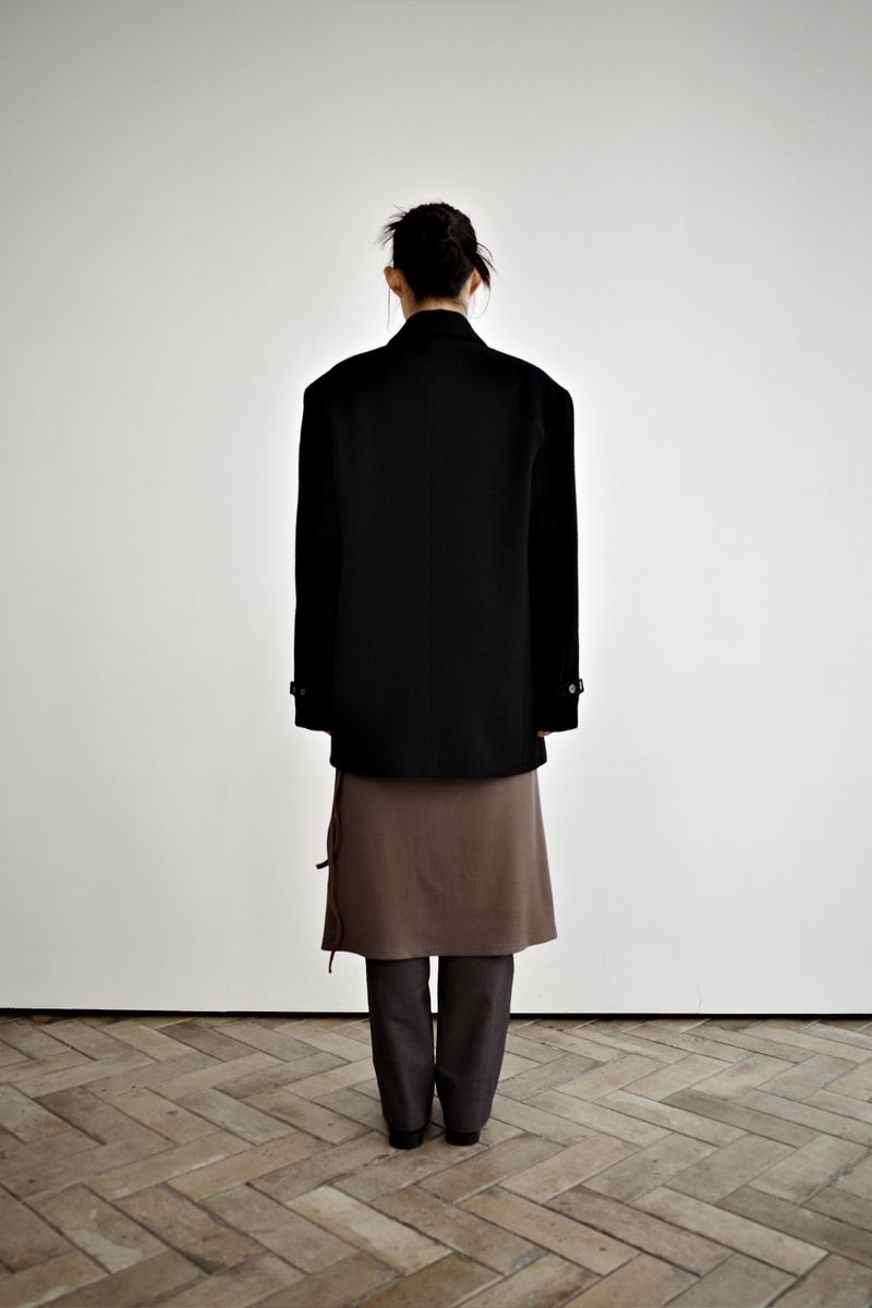 Fuzzy heavy wool coat, Black