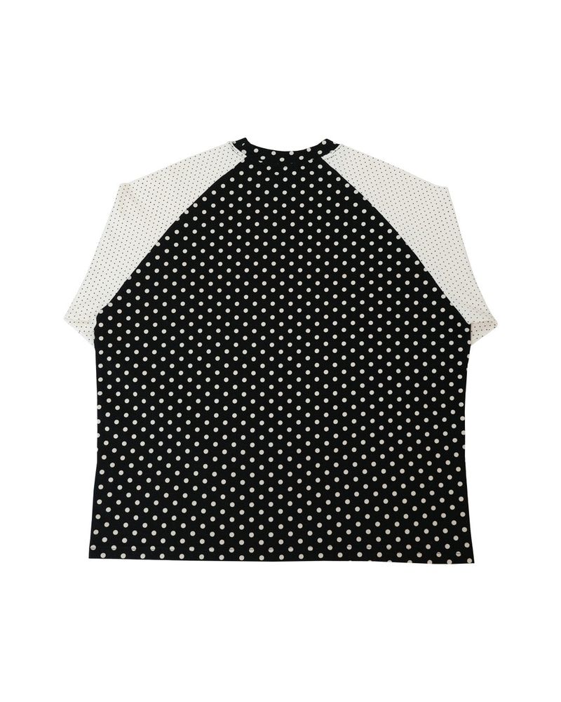 patched raglen t-shirts / black