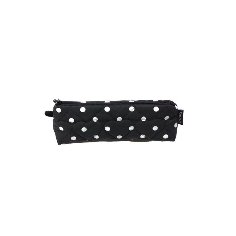 Triangle zipper Pencil Pouch_Dot Black
