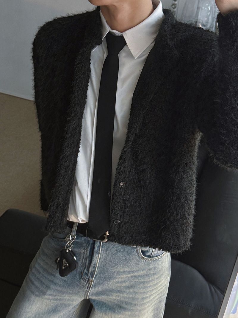 ASCLO Hairy Crop Cardigan (3color)