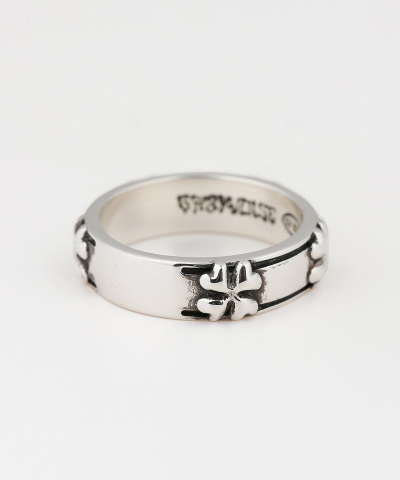 Clover rail ring BK (925 silver)