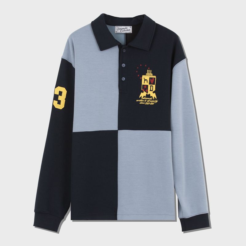 SQUARE PK SHIRT (BLUE/NAVY)