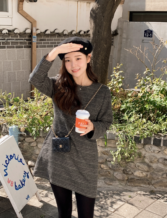 Classic Check Wool Mini Dress (2color)