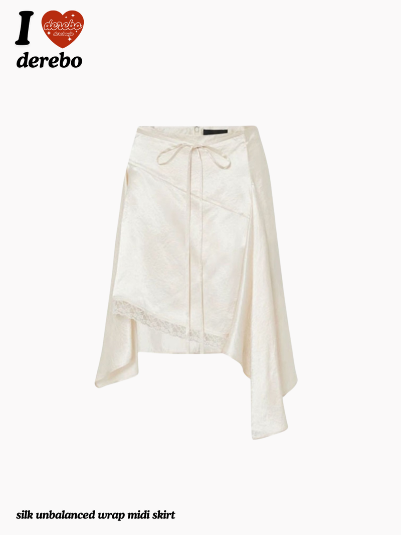 dereborujo（ドレボルゾー）の「silk unbalanced wrap midi skirt（Skirts）」